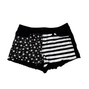 Blackheart Women's Junior Size 7 Low Rise Short Denim American Flag Stretchy